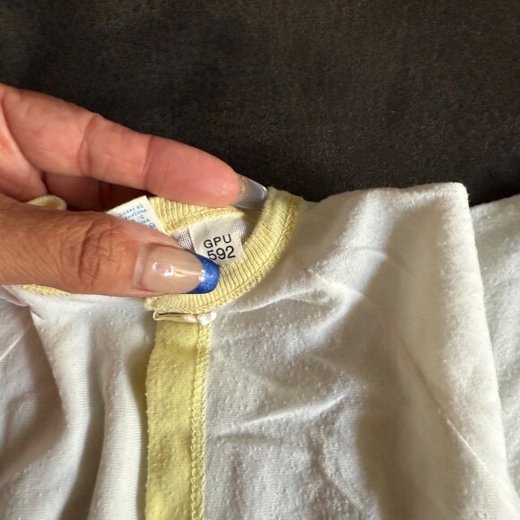 Vintage Infant Yellow & White Curity Snap-Front Baby Gown 22 Inches Long - Picture 2 of 5